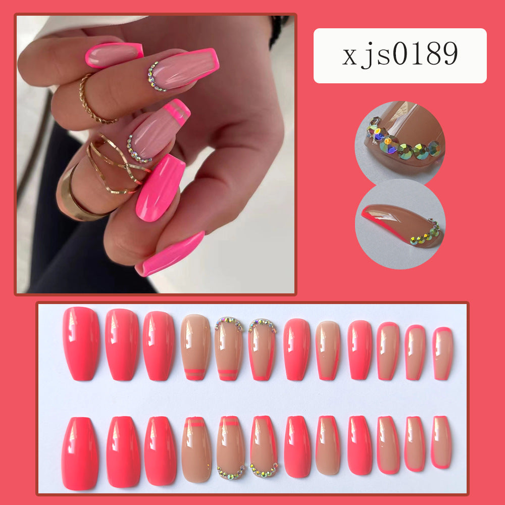 Luxury Wearable False Nails | Colorful Crystal European/American Manicure