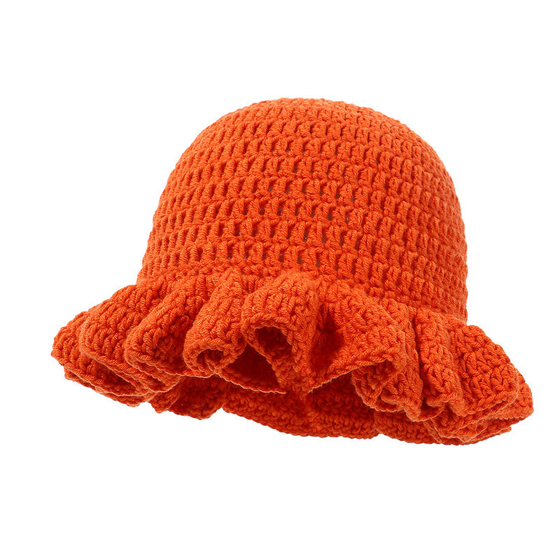 Women's Knitted Pleated Ruffled Fashion Wool Hat