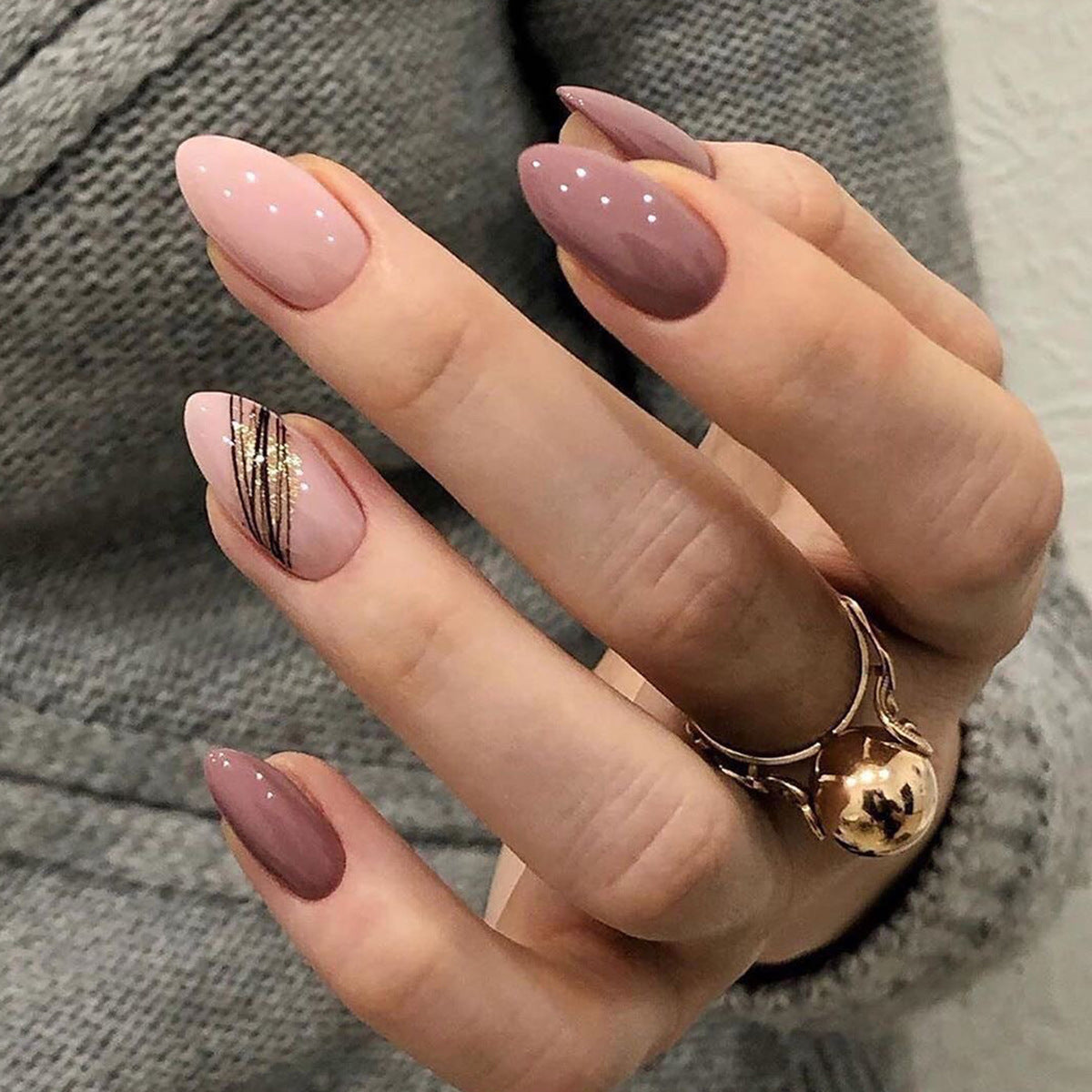 Chic Matte Frosted Almond Fake Nails | Finished Wearable Nail Art Patches