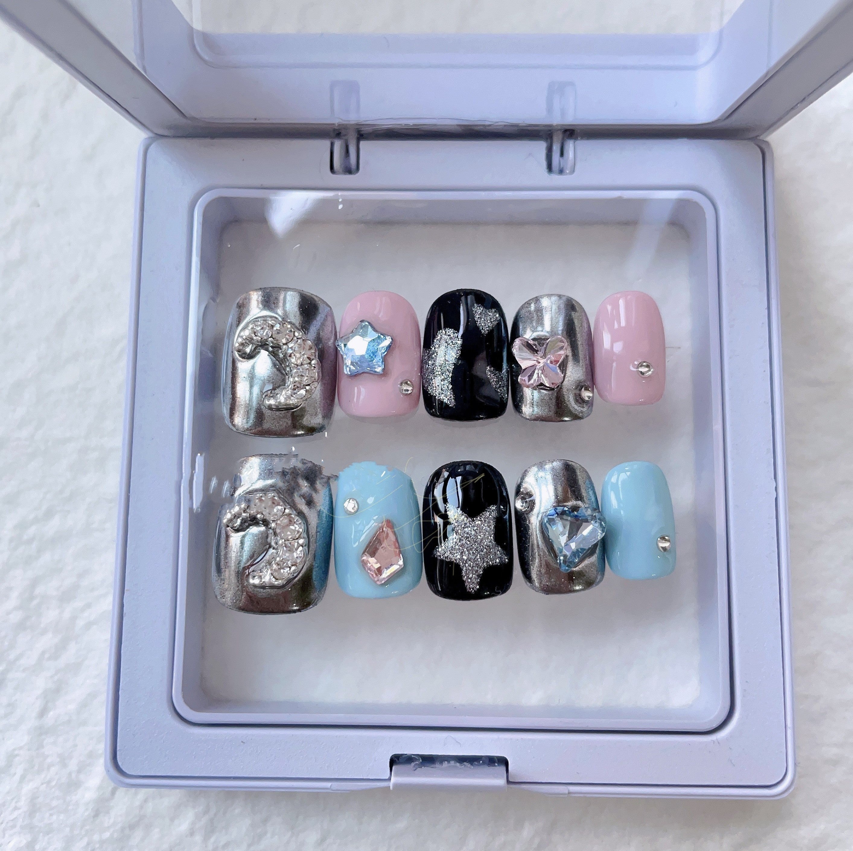 Cute Star Girl Wearable Nail Patch | Full Cover Manicure Stickers