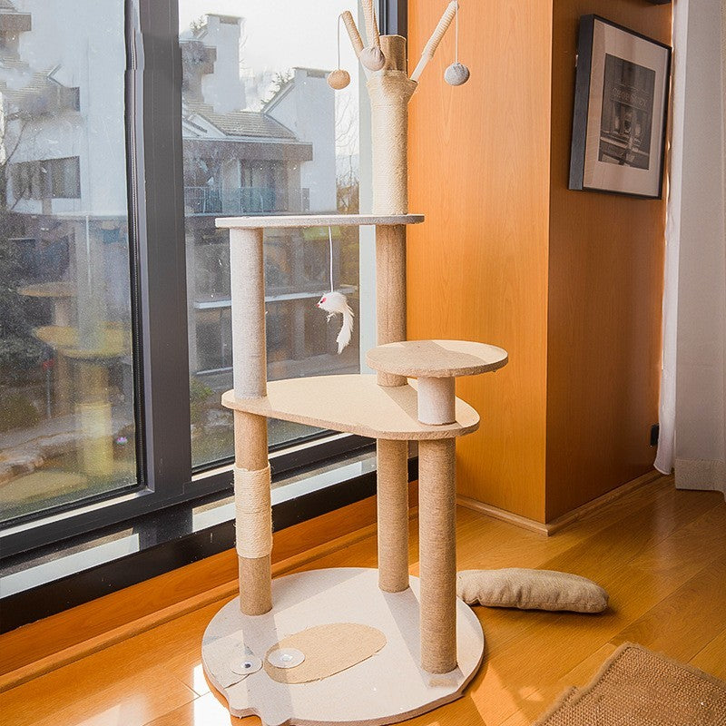 Modern Large Cat Climbing Frame | Integrated Shelf Cat Tree for Multiple Cats