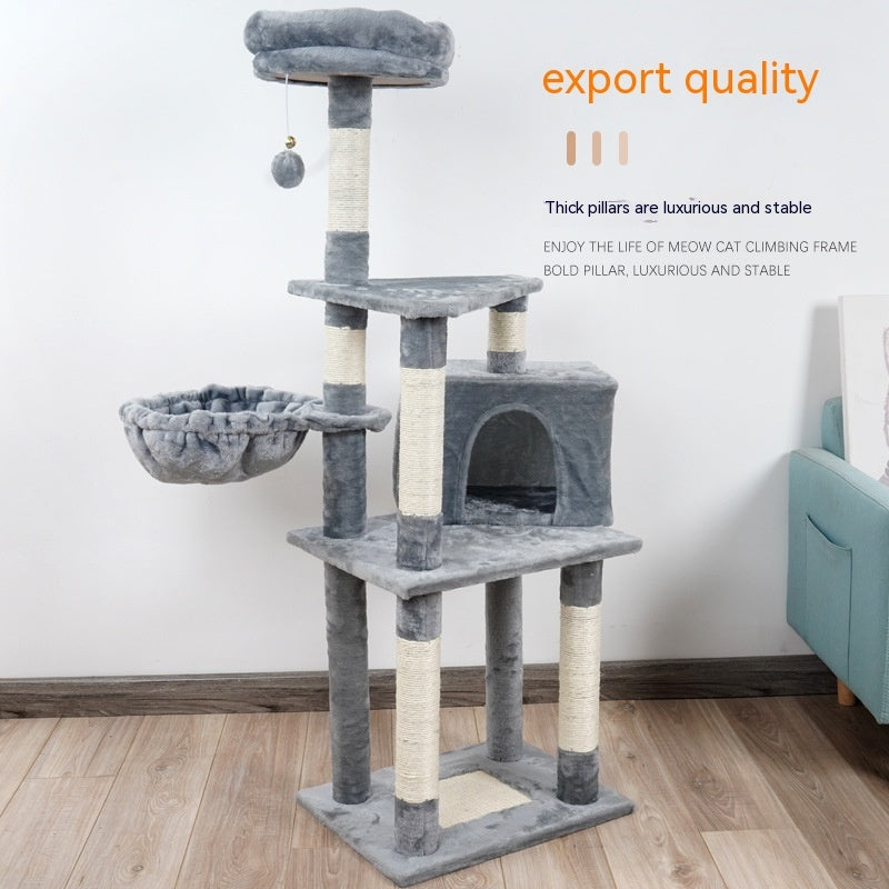 Durable Multi-Layer Cat Toy Tower | Chamfered Edge Wooden Jumping Platform