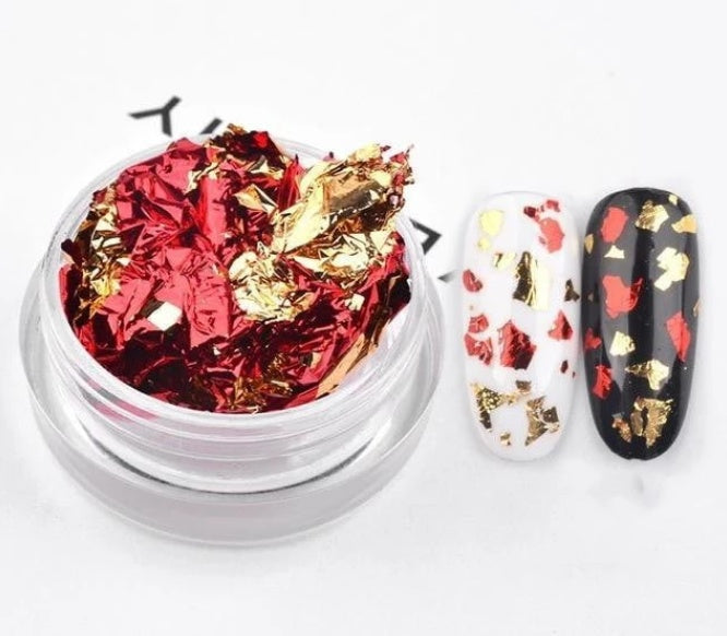 Chunky Nail Foil Flakes | Reflective Tin Foil Fragment Nail Jewelry