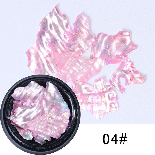 Natural Nail Shell Flakes | Iridescent Abalone Nail Art Decoration