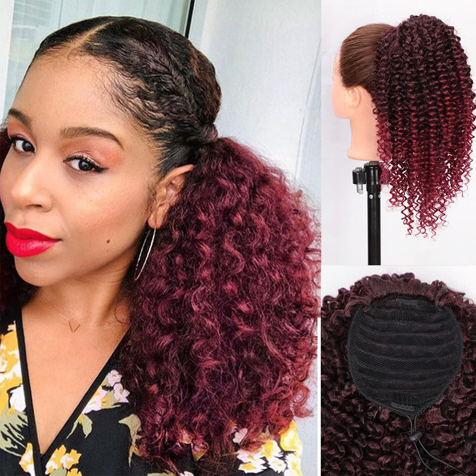Euro-American Fluffy Ponytail Extension | Chemical Fiber High Puff Drawstring Wig