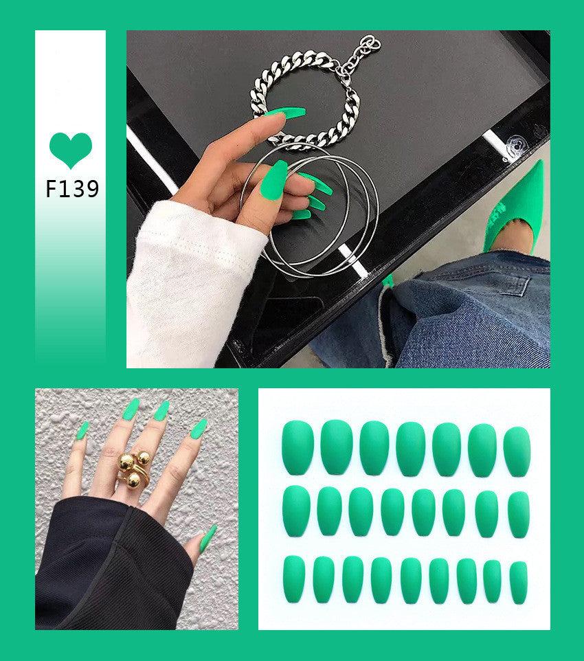 Velvet Scrub Texture Ballet Coffin False Nails | Full Cover Matte Manicure