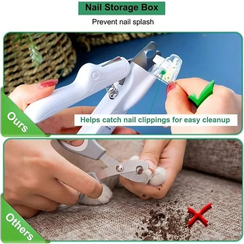Professional Pet Nail Clippers with LED Light | Safety Trimmer Tool for Dogs & Cats