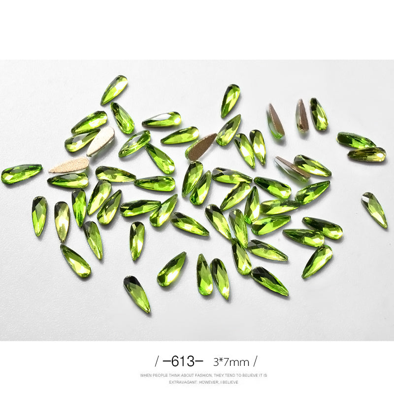 Luxury 10pc Long Water Drop Nail Rhinestones | 3D Glitter Nail Art Supplies