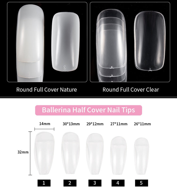 Natural 500 Count French Style Press-On Nails | Full Set Nail Art Tips