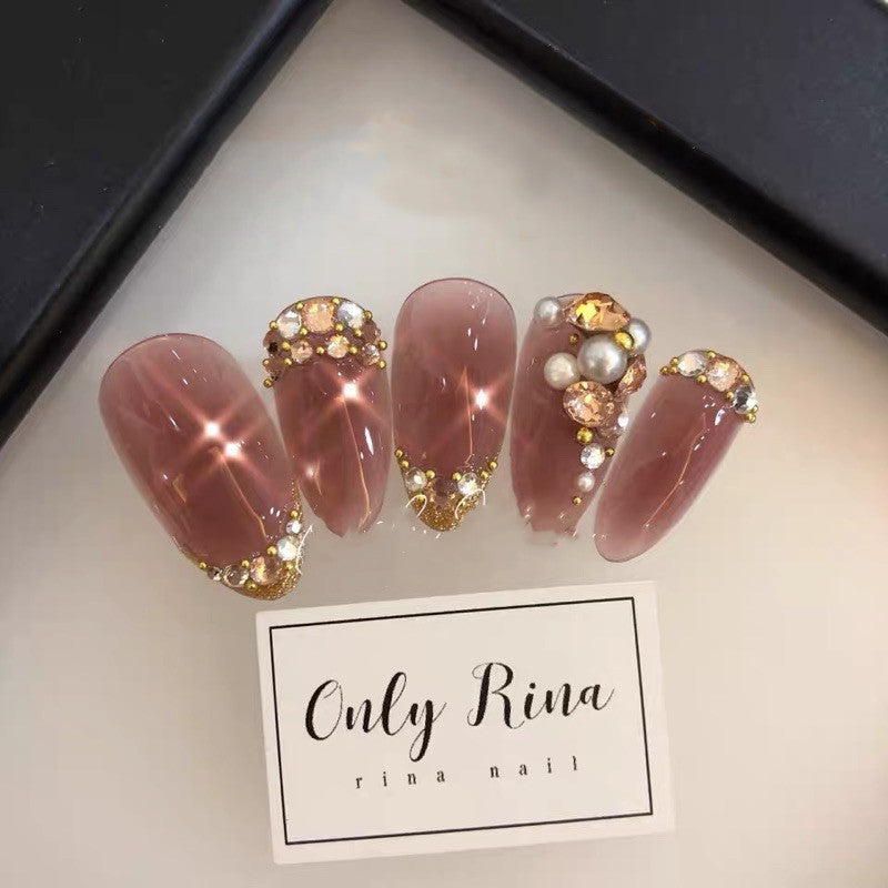 Reusable Handmade Bridal False Nails | Breathable Full Cover Wearable Tips