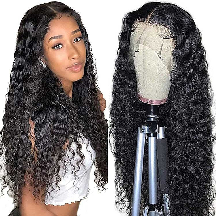 Natural Small Curly Human Hair Wig | Long Kinky Curly Full Wig Set