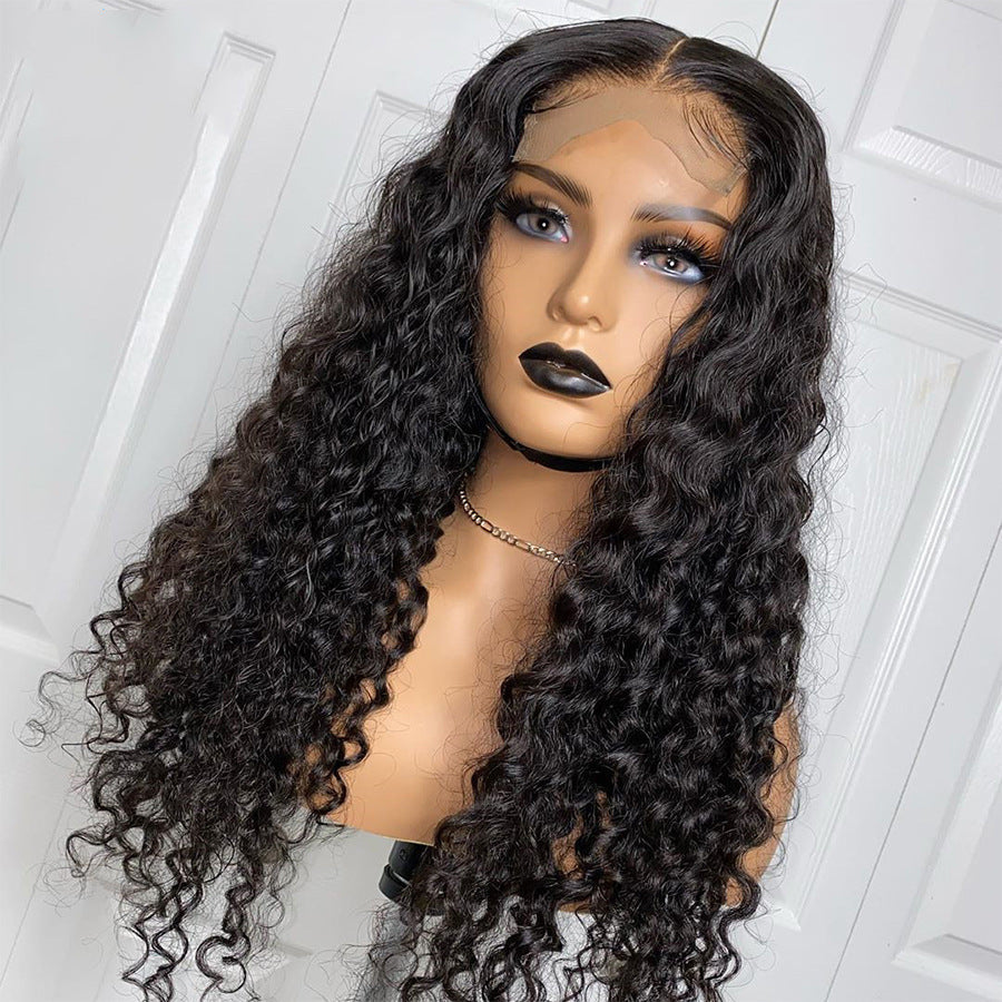 Natural Small Curly Human Hair Wig | Long Kinky Curly Full Wig Set
