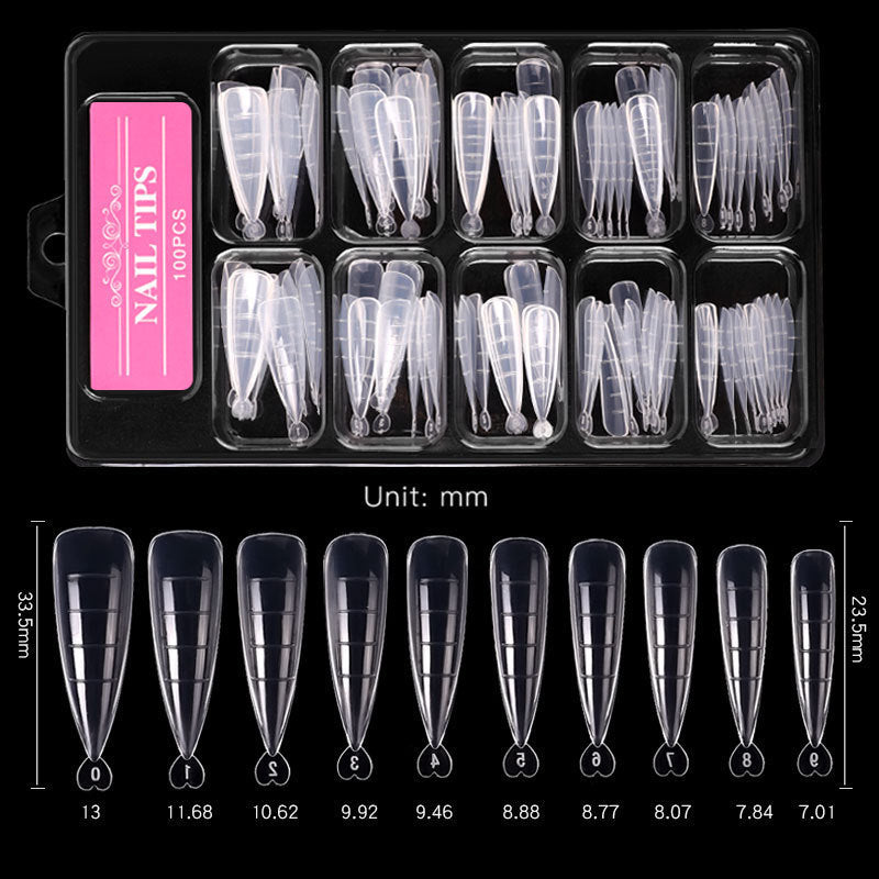 Seamless Non-Marking Full Cover Nail Tips | 100pc Box with Scale