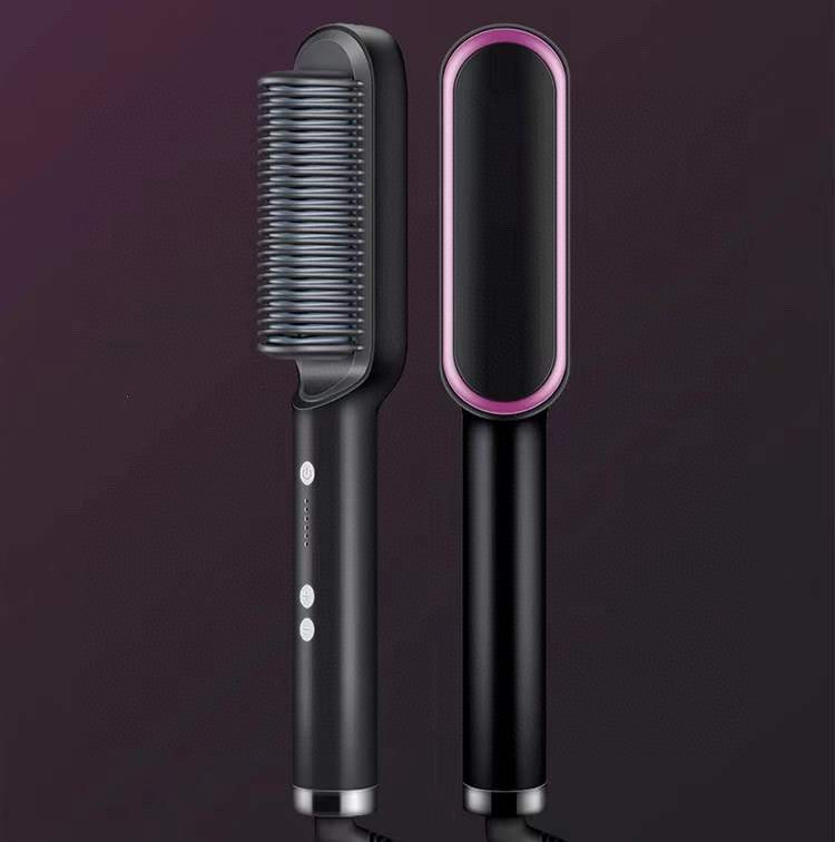 Electric Hair Brush Straightener & Curler | Dual-Purpose Negative Ion Hot Comb