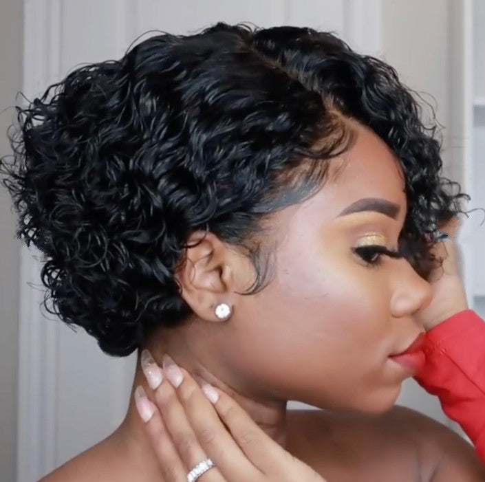 Natural Look Short Curly Wig | Ready-to-Wear Euro-American Style