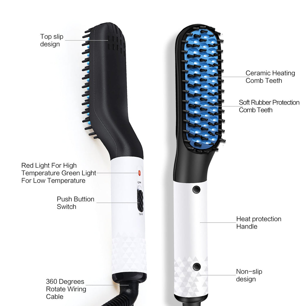 Multifunctional Hair Straightener Comb Brush | Men's Beard & Hair Straightening Tool