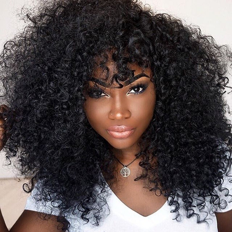African & Euro-American Wigs: Short Curly Fluffy Hair, Long Curly Styles