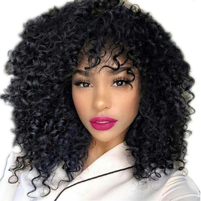 African & Euro-American Wigs: Short Curly Fluffy Hair, Long Curly Styles