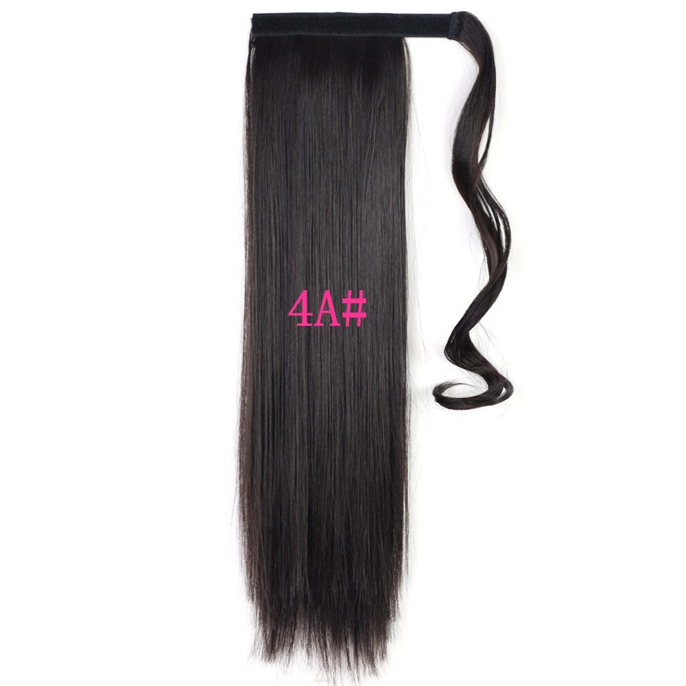 Straight Fake Hair Ponytail | Heat Resistant Synthetic Wrap Around Tail