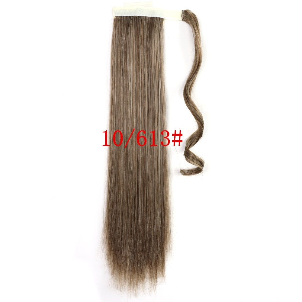 Straight Fake Hair Ponytail | Heat Resistant Synthetic Wrap Around Tail