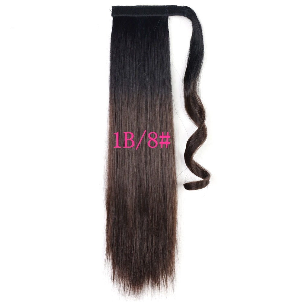 Straight Fake Hair Ponytail | Heat Resistant Synthetic Wrap Around Tail