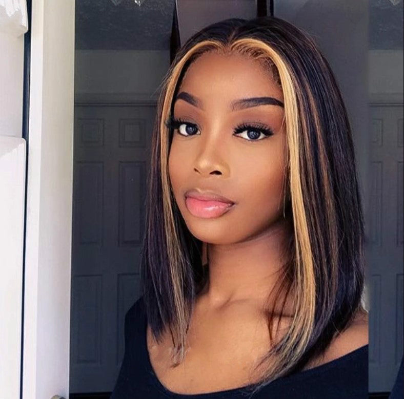 Short Straight Human Hair Lace Front Wig | Trendy European/American