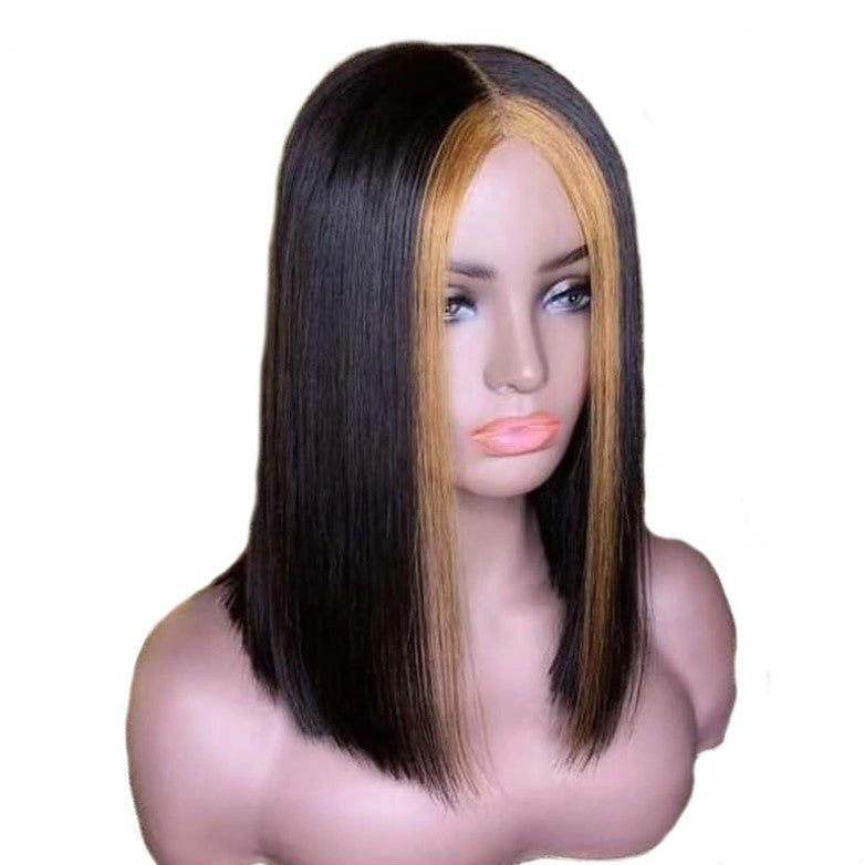 Short Straight Human Hair Lace Front Wig | Trendy European/American