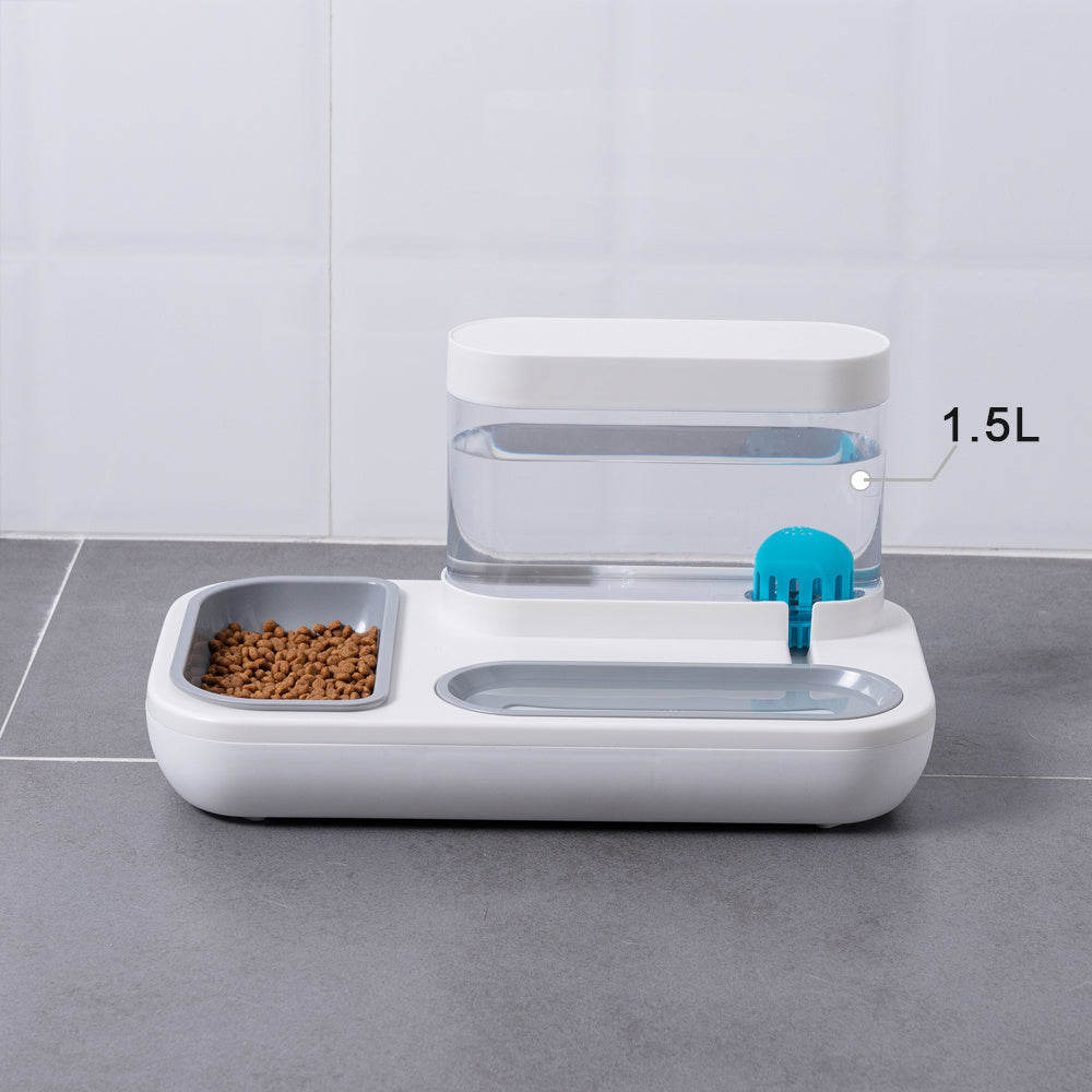 Kitten & Puppy Feeding Station: 4-Style Cat Bowl with 1.5L Automatic Drinking Fountain