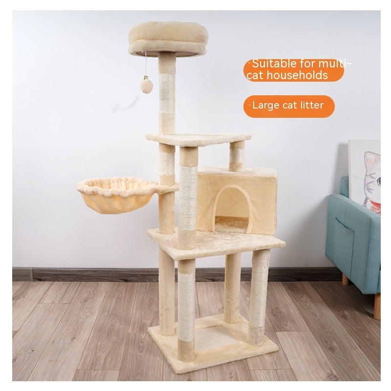Durable Multi-Layer Cat Toy Tower | Chamfered Edge Wooden Jumping Platform