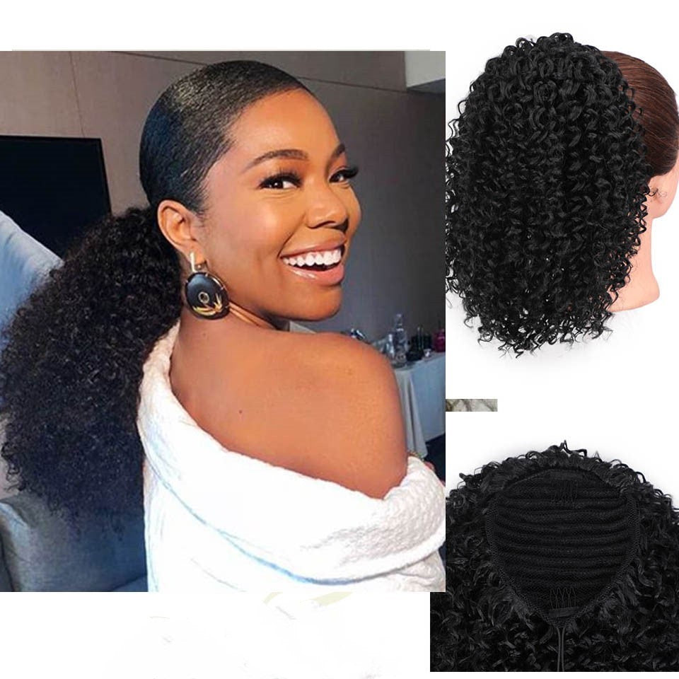 Euro-American Fluffy Ponytail Extension | Chemical Fiber High Puff Drawstring Wig