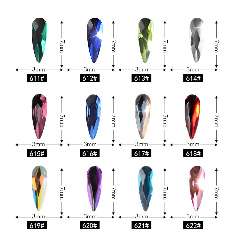 Luxury 10pc Long Water Drop Nail Rhinestones | 3D Glitter Nail Art Supplies