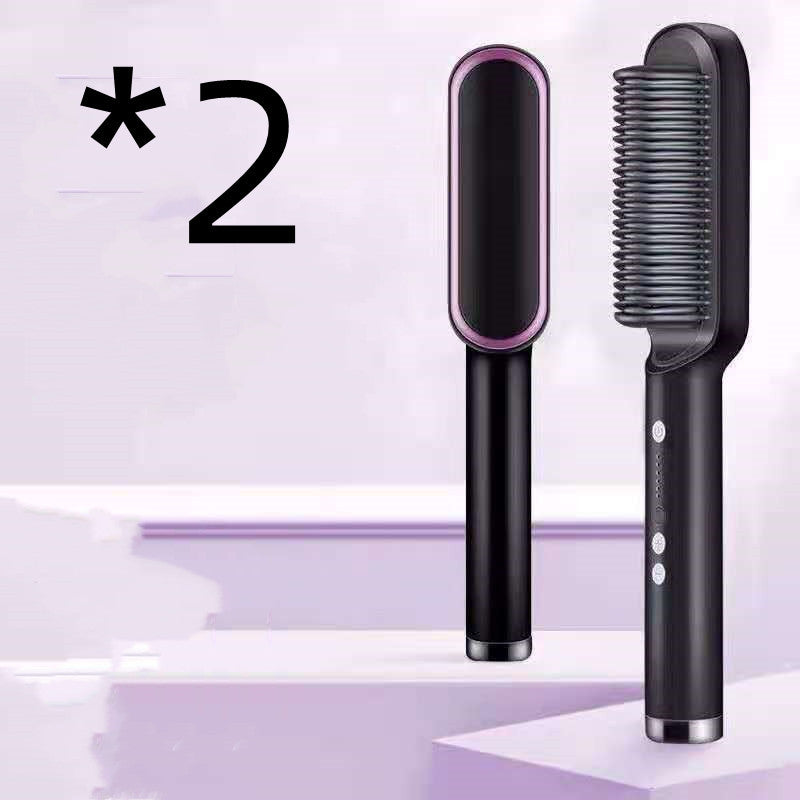 Electric Hair Brush Straightener & Curler | Dual-Purpose Negative Ion Hot Comb