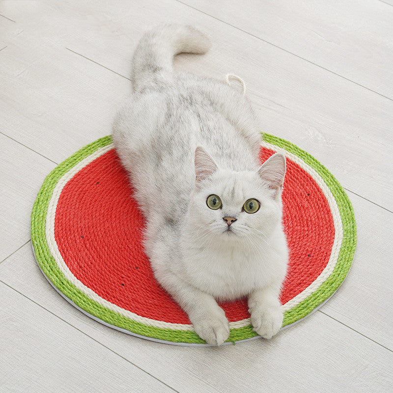 Cute Watermelon Cat Mat | Durable Sisal Grinding Claw Board for Cats