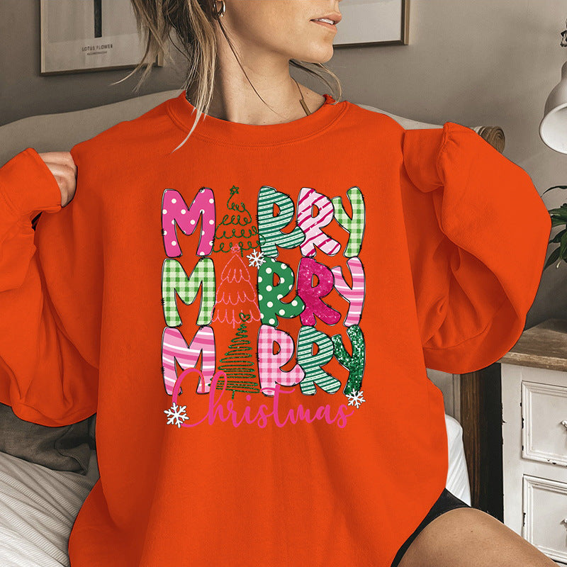 Festive Christmas Character Print Loose Fit Sweatshirt