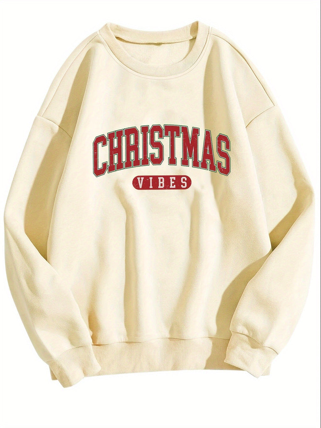 Leisure Christmas Vibe Printed Crew Neck Pullover