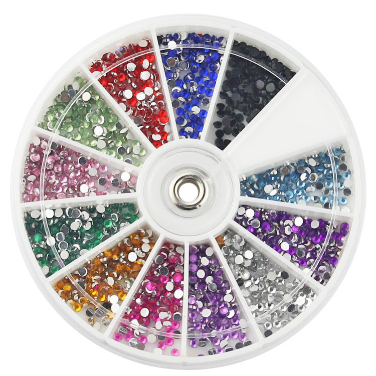 Luxurious Diamond False Nails | 12 Vibrant Rhinestone Colors