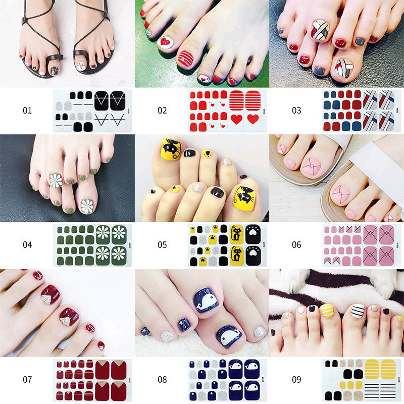 Cute & Waterproof Foot Nail Stickers | Easy-Apply Pedicure Decals