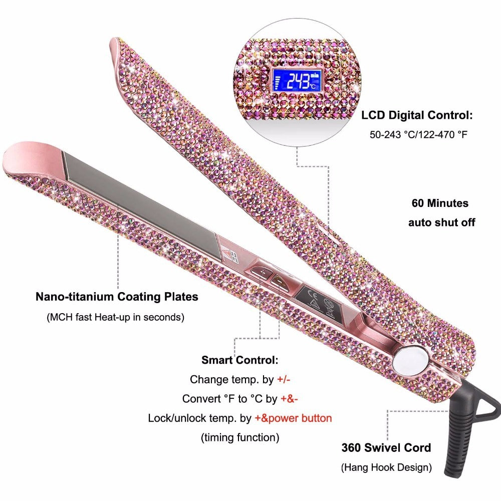 Luxury Glitter Flat Iron | Professional Titanium Plate Hair Straightener Hot Tool