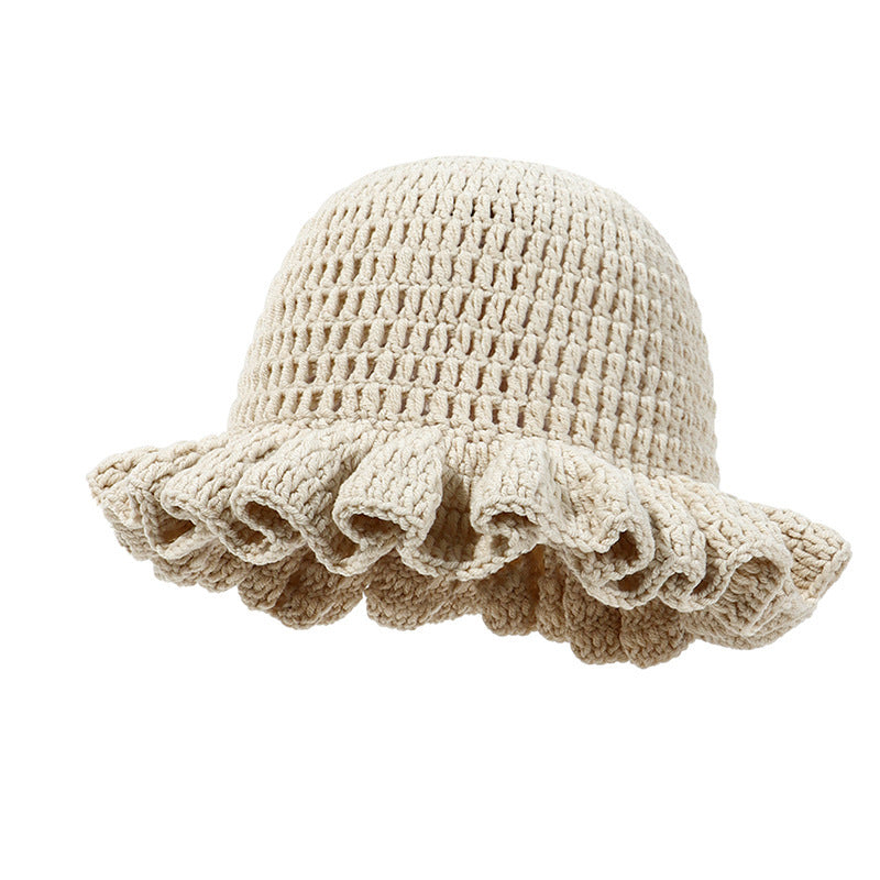Women's Knitted Pleated Ruffled Fashion Wool Hat