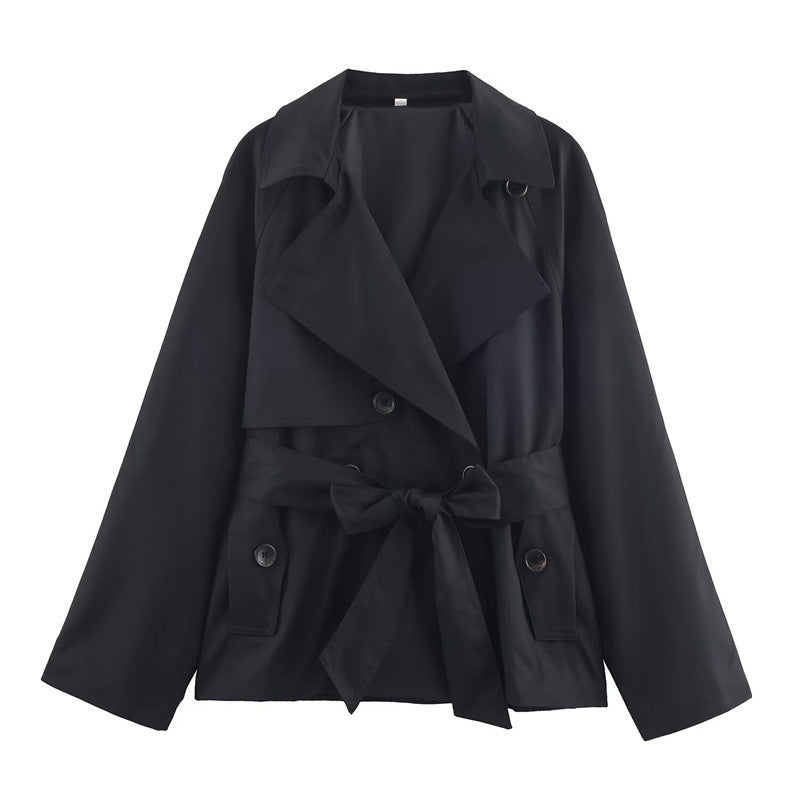 Short Loose-Fitting Trench Coat for Women