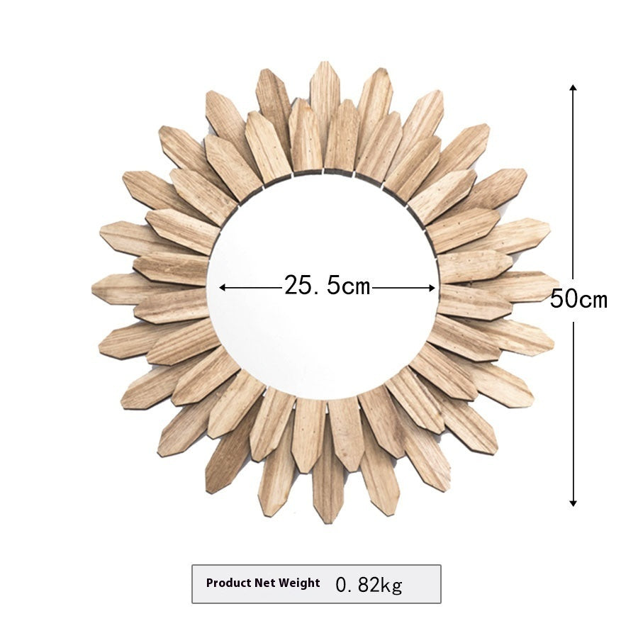 Handmade Solid Wood Wall Mirror | European Entryway & Hotel Lobby Decoration