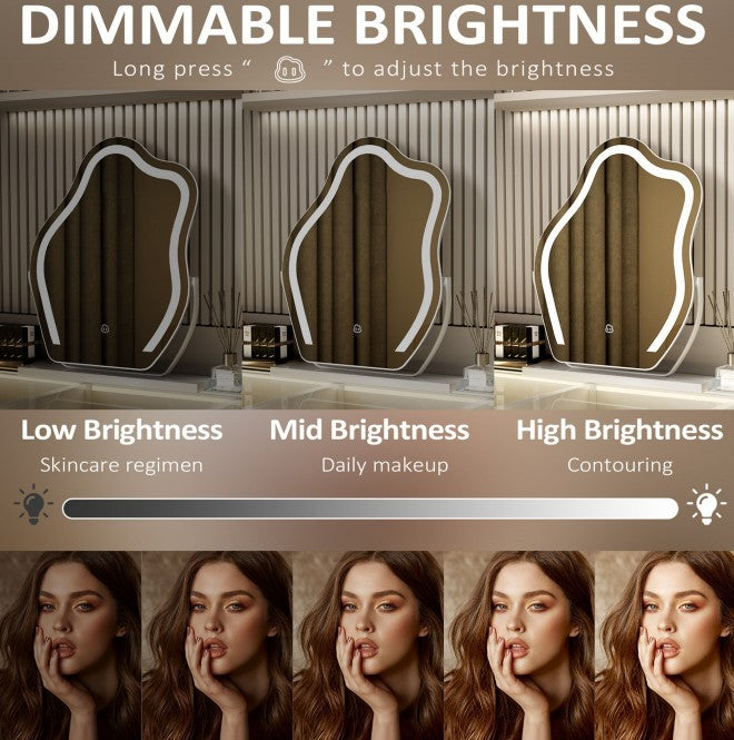 Smart Cloud LED Vanity Mirror | Wall Mount Decor with Dimmable Light Strip