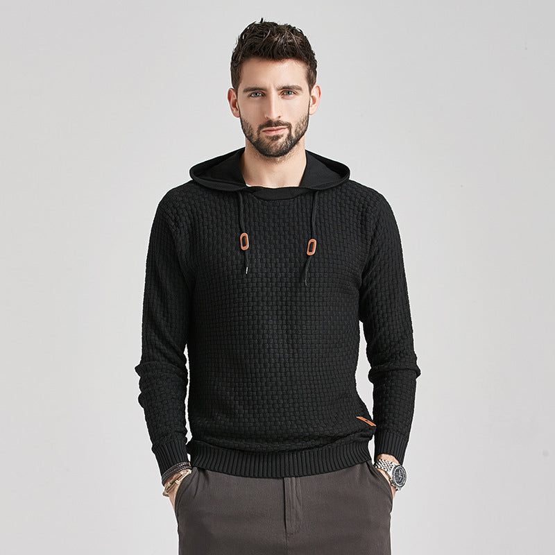 Luxury Brocade Men's Long-Sleeve Hoodie | New Autumn Winter Fashion Sweater