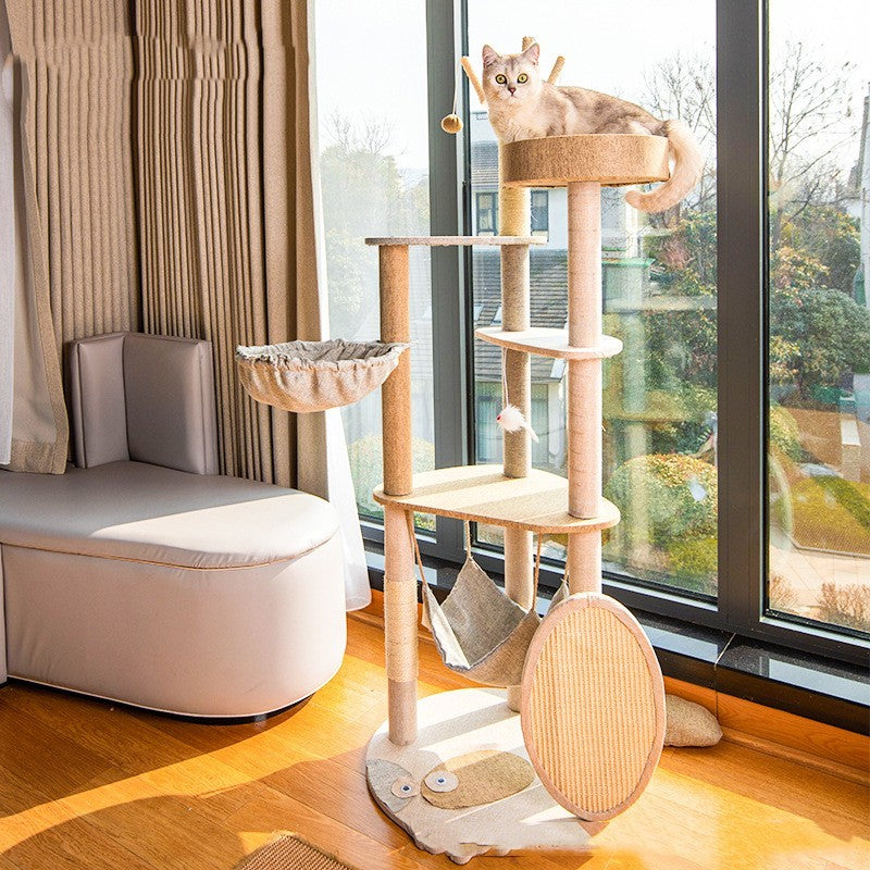 Modern Large Cat Climbing Frame | Integrated Shelf Cat Tree for Multiple Cats