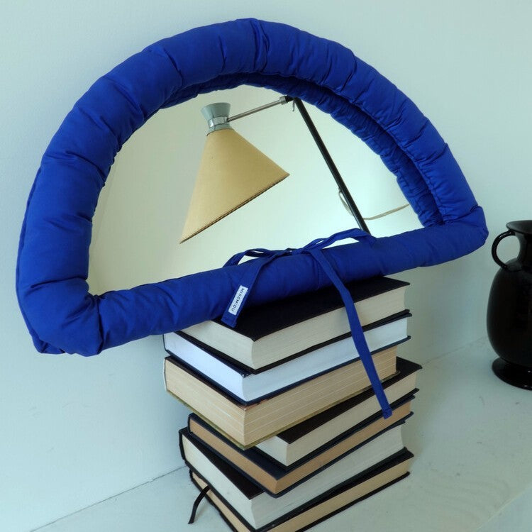 Hanging Simple Cotton-Filled Fabric Mirror | Soft Wall Decor Accent