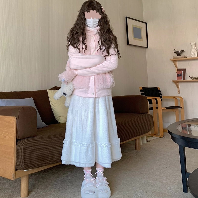 Women's Warm Elastic Waist Big Swing Skirt