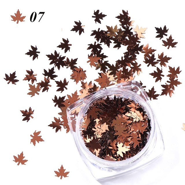 Gradient Maple Leaf Nail Sequins | Autumn/Fall Nail Art Flakes Decoration