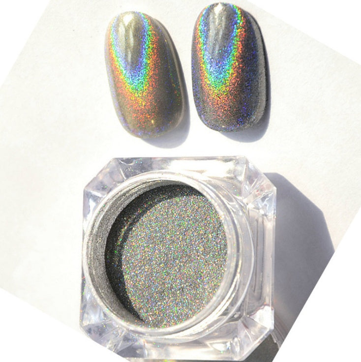 Vibrant Rainbow Chrome Powder | Laser Effect Nail Art Glitter Pigment