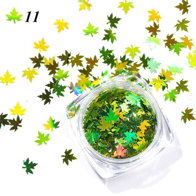 Gradient Maple Leaf Nail Sequins | Autumn/Fall Nail Art Flakes Decoration