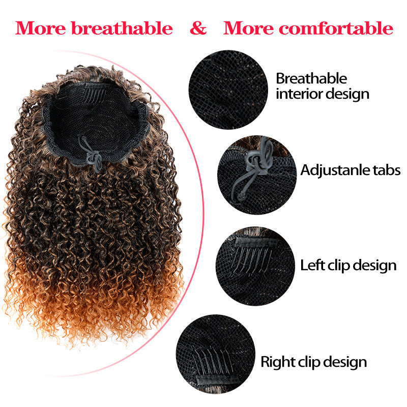 Euro-American Fluffy Ponytail Extension | Chemical Fiber High Puff Drawstring Wig